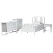Baxton Studio Lucera 5-Piece Bedroom Set, Twin, White